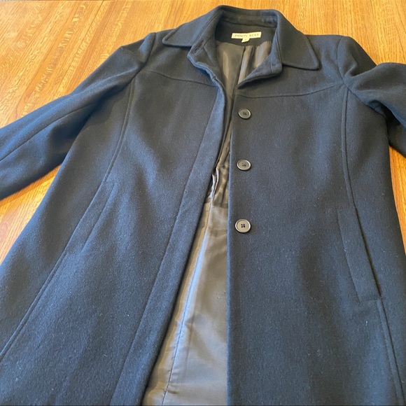Jason Kole Womens Winter Trench Coat Front Button Black Size Small - Picture 6 of 10